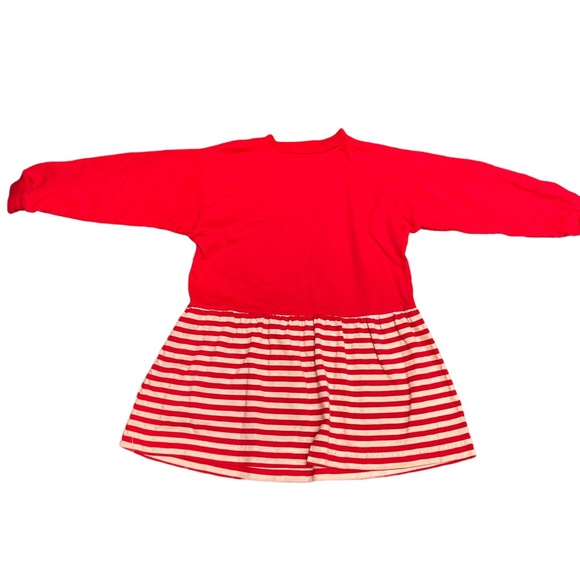 DISNEY GIRLS SIZE 3X LONG SLEEVE DRESS RED W/ WHITE STRIPES - Picture 2 of 7
